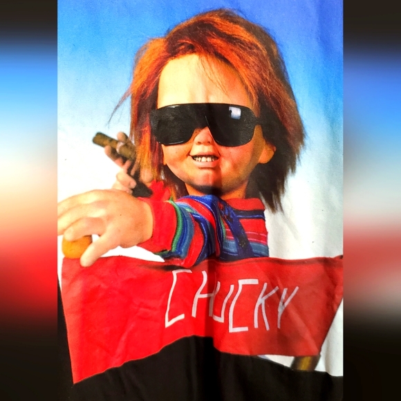 Chucky Adult Unisex Graphic Short Sleeve T-Shirt Size Large - Picture 1 of 4